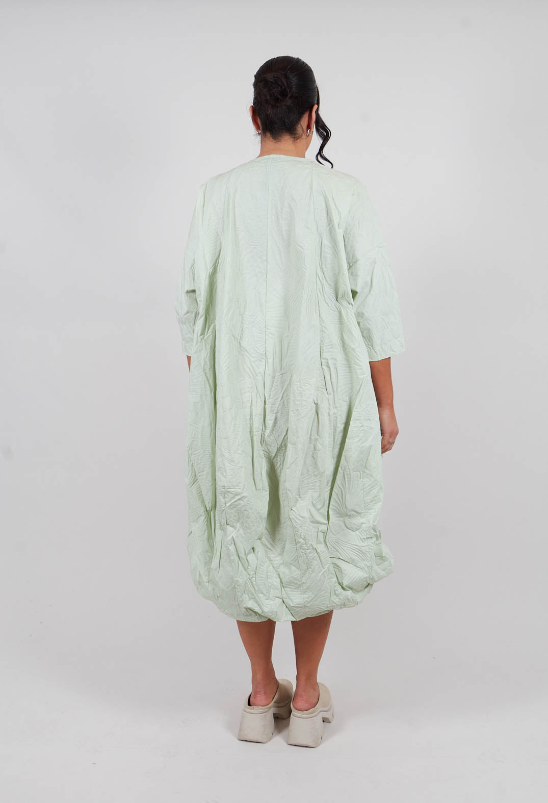 Tunic Dress in Lime Poplin Print - 3420910