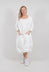 Tunic Dress in Off White Poplin Print - 3420910