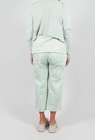 Cropped Leg Trousers in Lime Print - 3440103