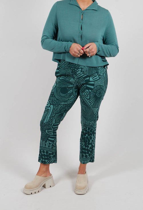 Slim Leg Trousers in Tree Print - 3440104