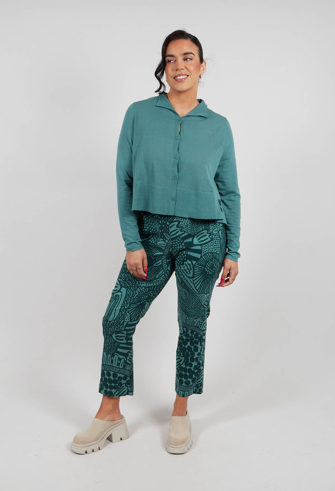 Slim Leg Trousers in Tree Print - 3440104