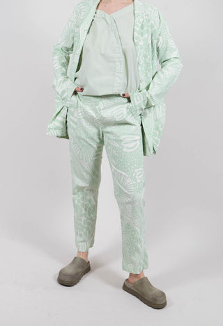 Slim Leg Trousers in Lime Print - 3440104