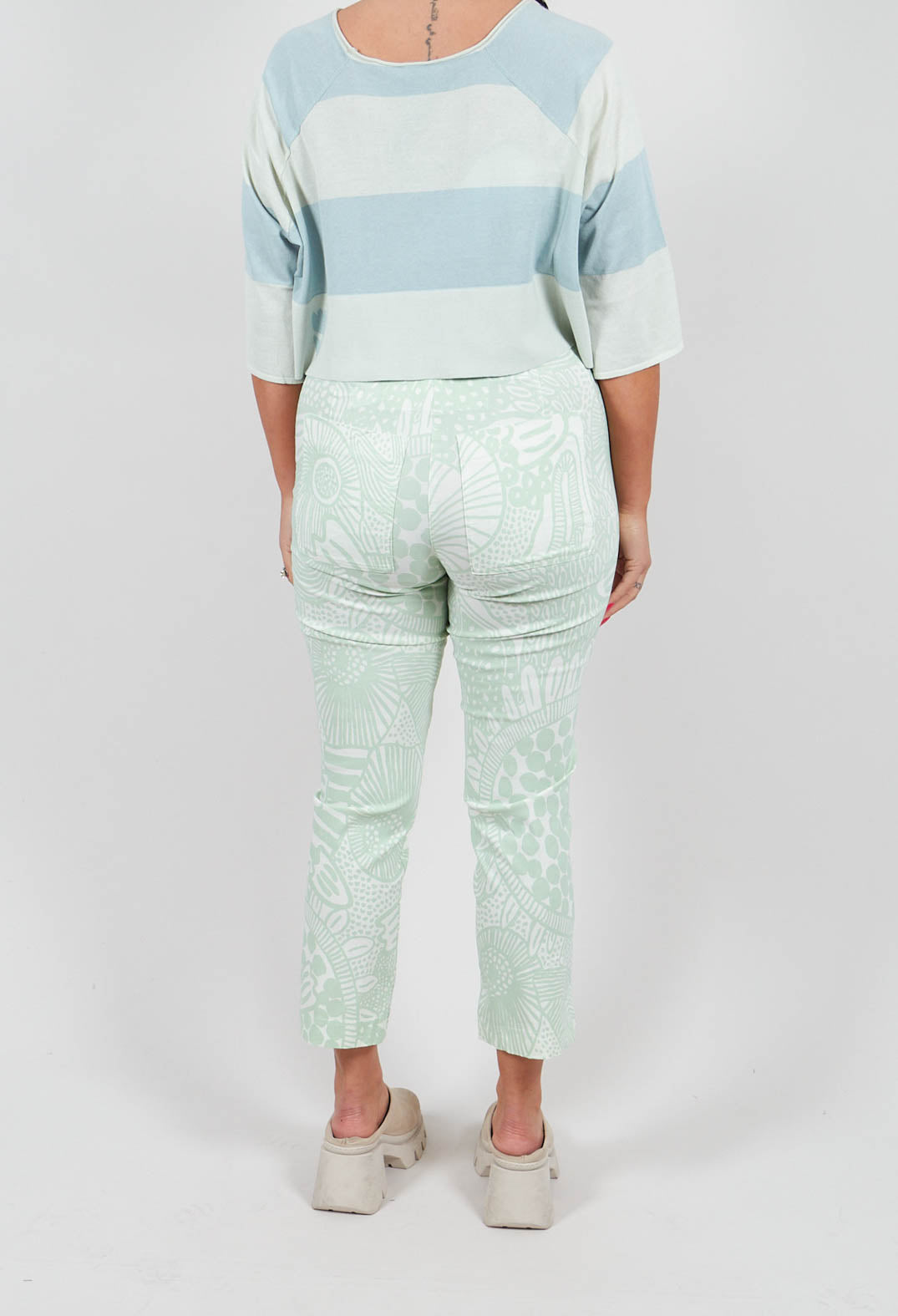 Slim Leg Trousers in Lime Print - 3440104