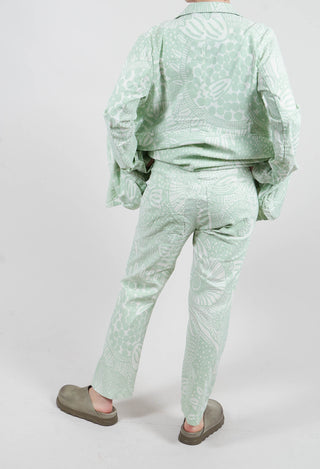 Slim Leg Trousers in Lime Print - 3440104