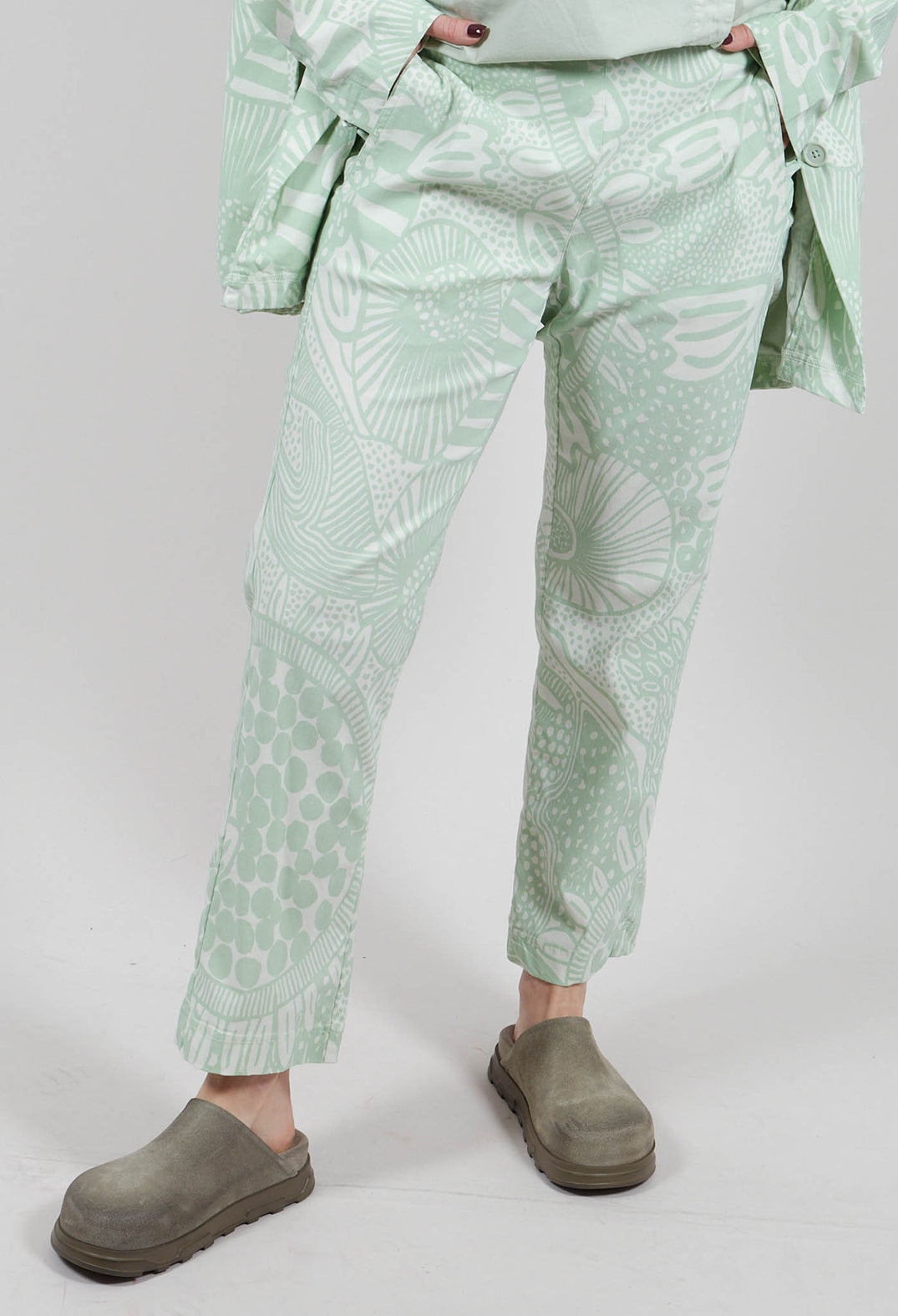 Slim Leg Trousers in Lime Print - 3440104