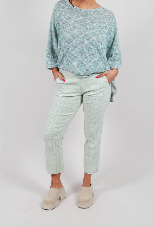 Slim Leg Trousers in Lime Check - 3440104