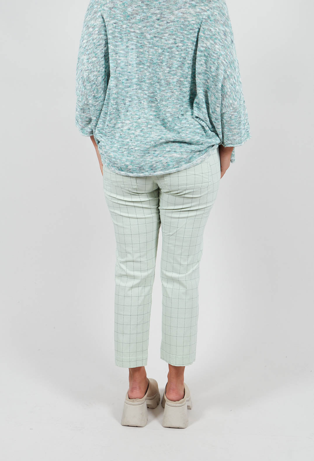 Slim Leg Trousers in Lime Check - 3440104