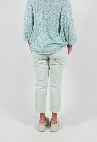 Slim Leg Trousers in Lime Check - 3440104