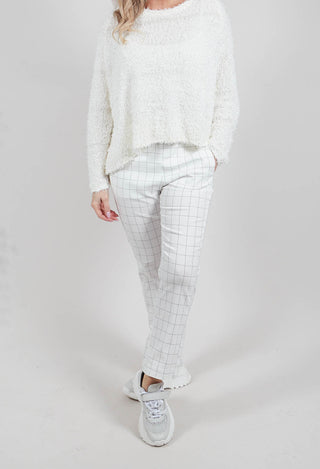 Slim Leg Trousers in Off White Check - 3440104