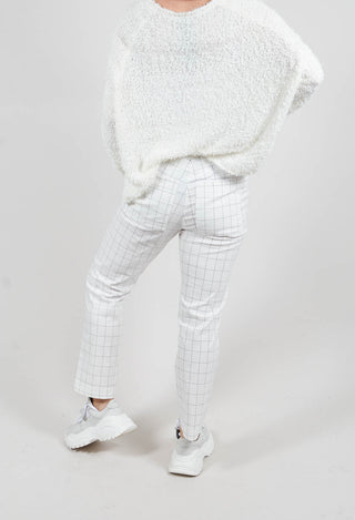 Slim Leg Trousers in Off White Check - 3440104
