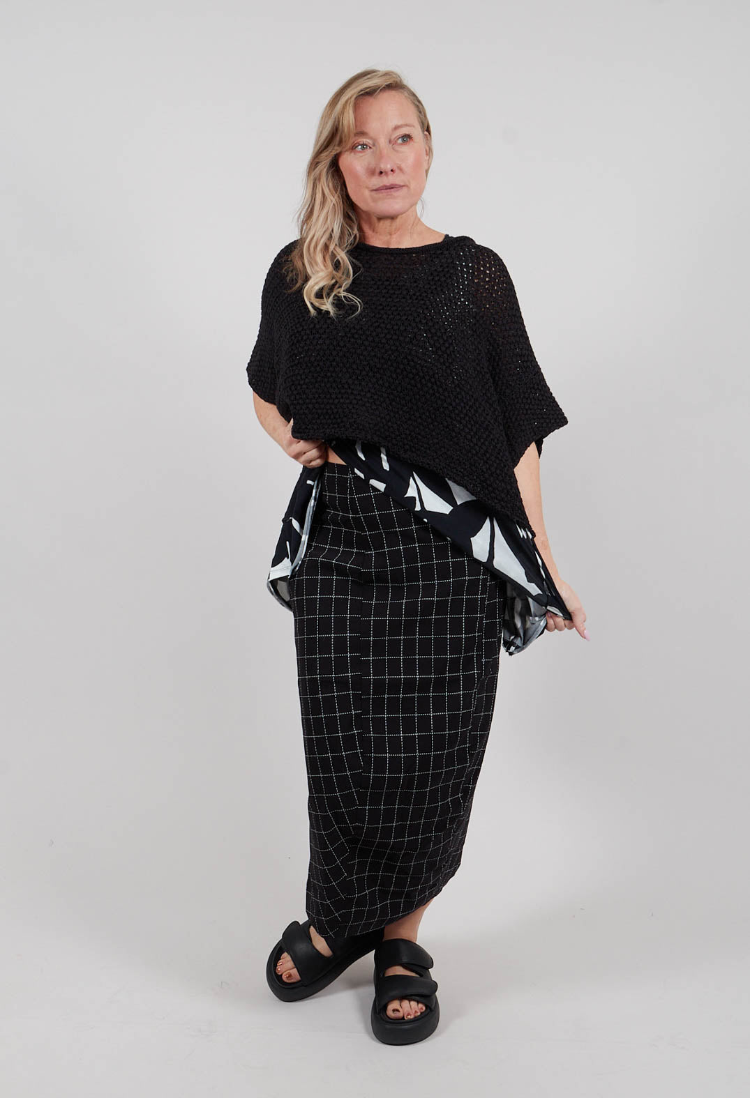 Pencil Skirt in Black Check - 3440305