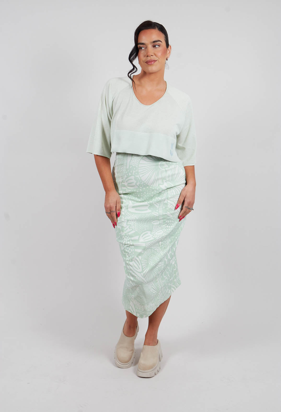 Pencil Skirt in Lime Print - 3440305