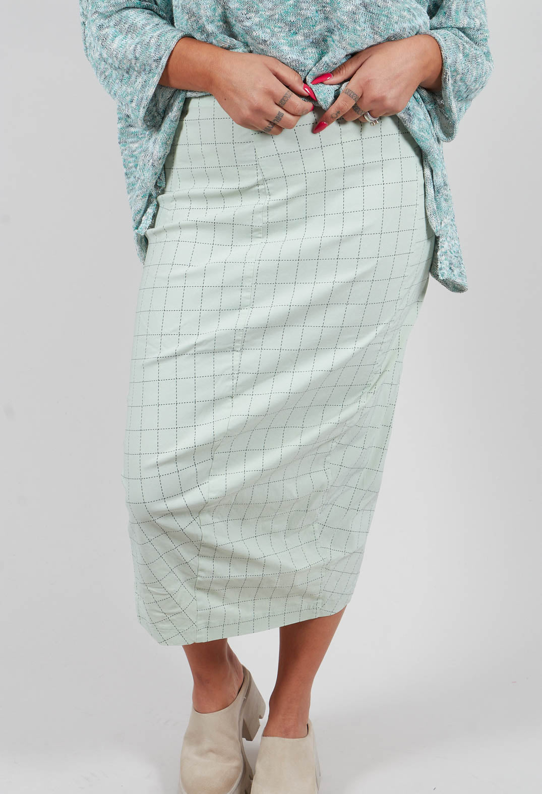 Pencil Skirt in Lime Check - 3440305