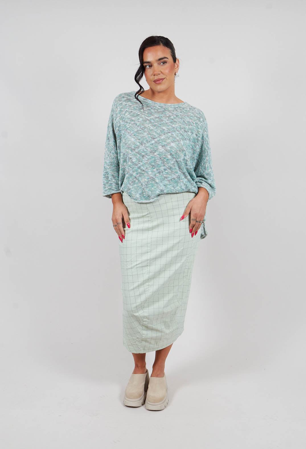 Pencil Skirt in Lime Check - 3440305