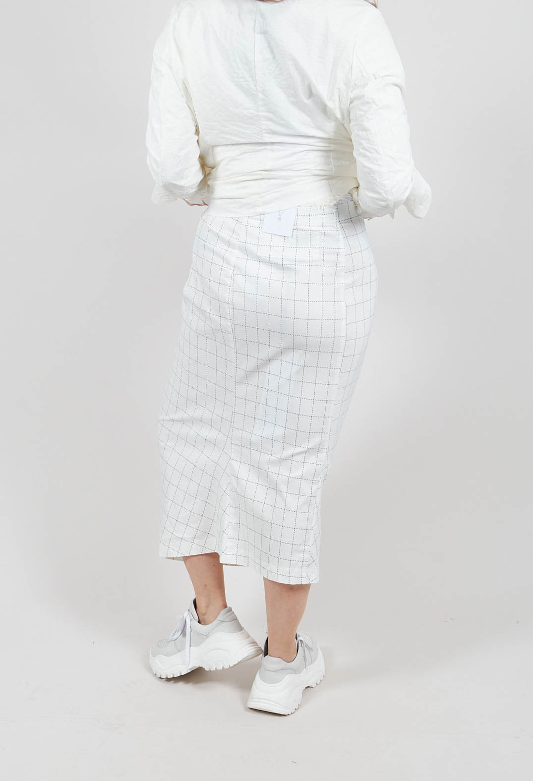 Pencil Skirt in Off White Check - 3440305