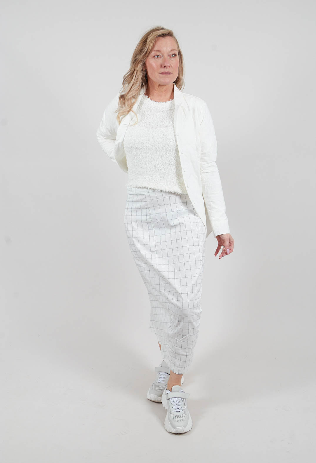 Pencil Skirt in Off White Check - 3440305