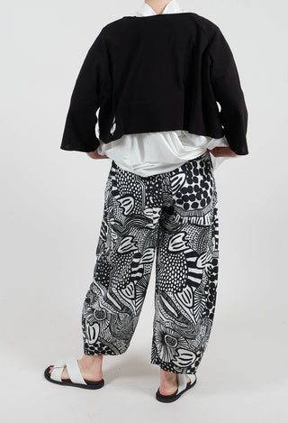 Pull On Trousers in Black Print - 3440106