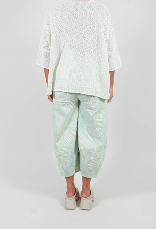 Pull On Trousers in Lime Print - 3440106