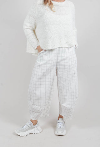 Pull On Trousers in Off White Check - 3440106