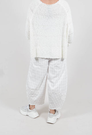 Pull On Trousers in Off White Check - 3440106