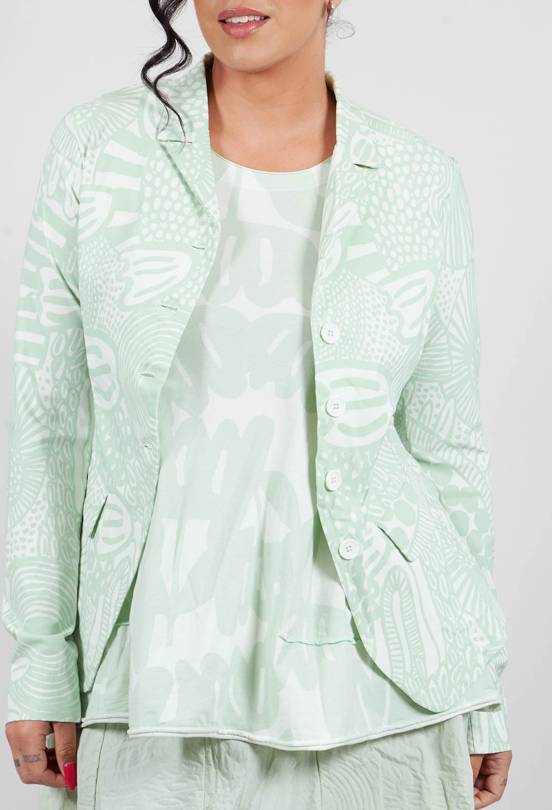 Tailored Jacket in Lime Print - 3441107