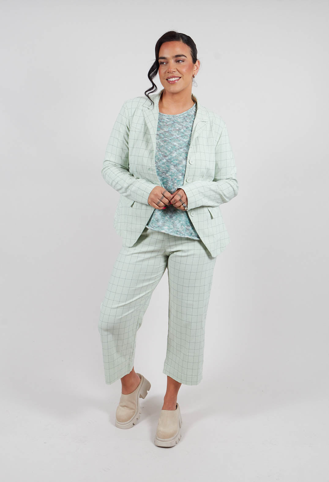 Tailored Jacket in Lime Check - 3441107
