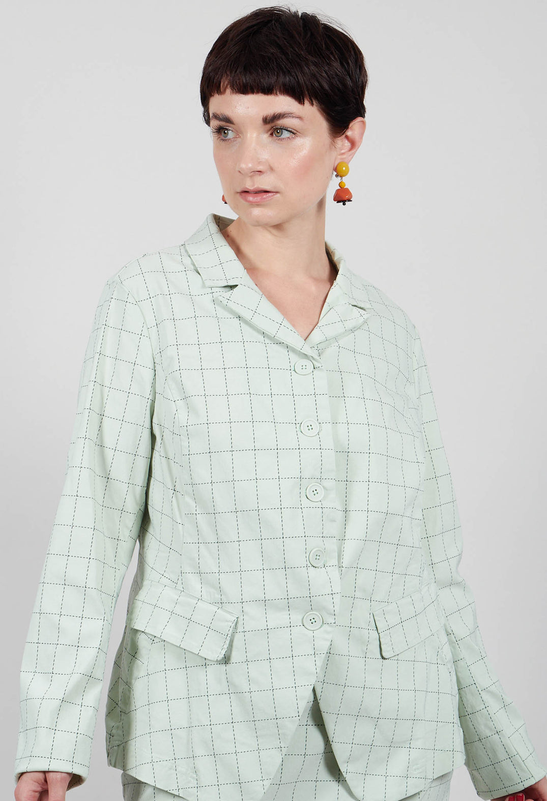 Tailored Jacket in Lime Check - 3441107