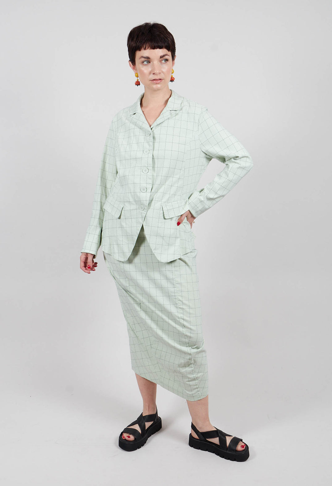 Tailored Jacket in Lime Check - 3441107