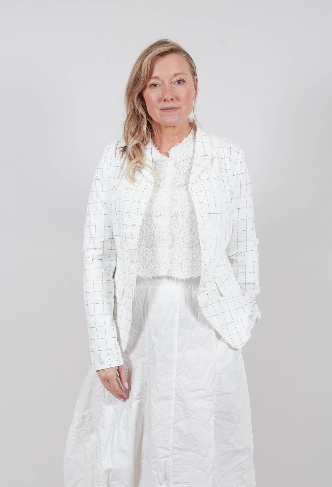 Tailored Jacket in Off White Check - 3441107