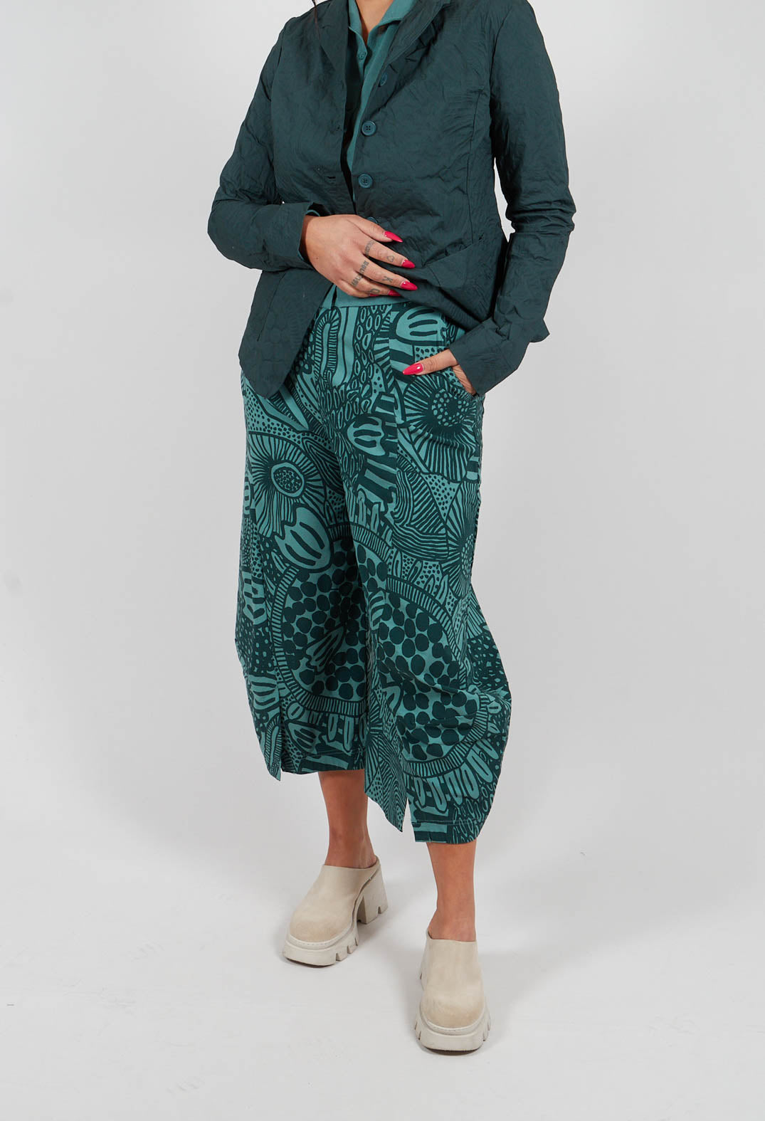 Pull On Balloon Trousers in Tree Print - 3440109