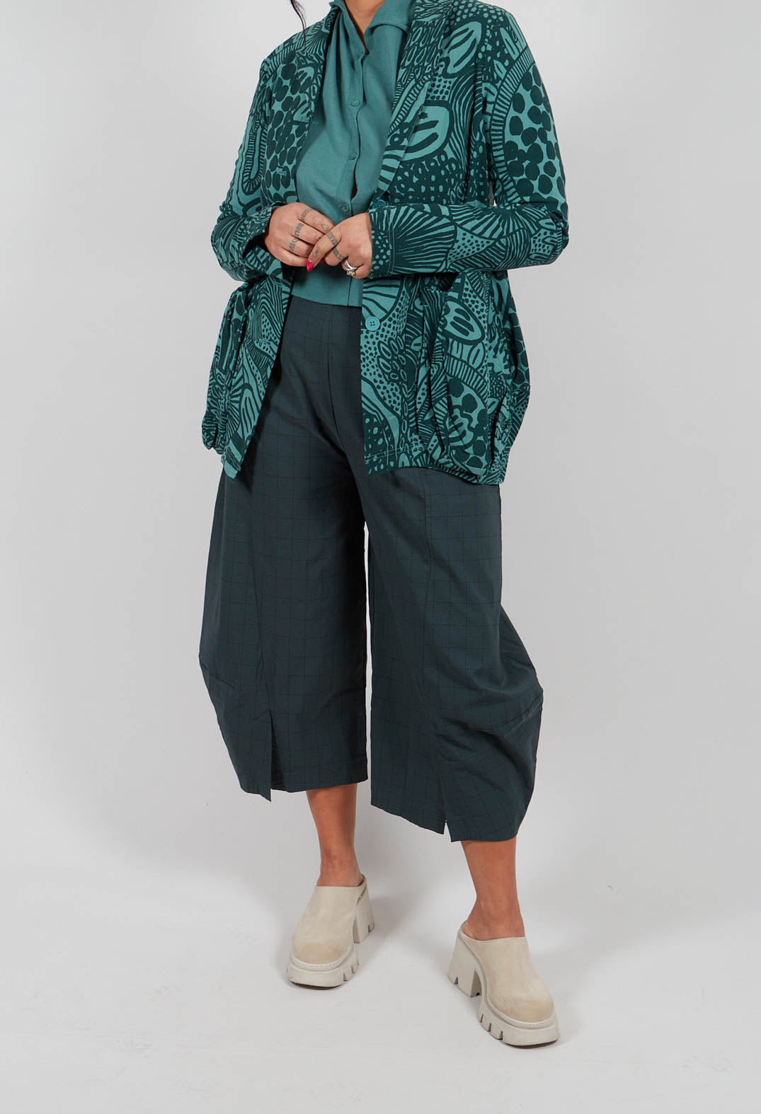 Pull On Balloon Trousers in Tree Check - 3440109