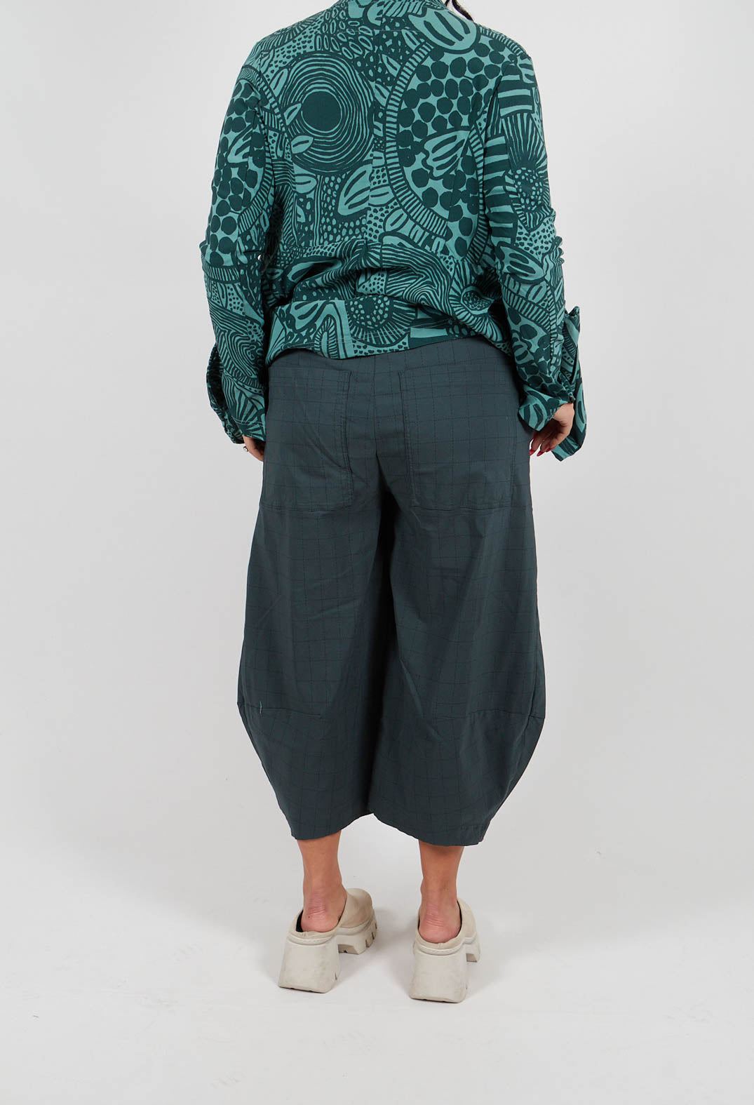 Pull On Balloon Trousers in Tree Check - 3440109