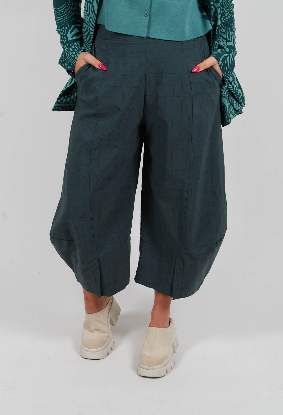Pull On Balloon Trousers in Tree Check - 3440109
