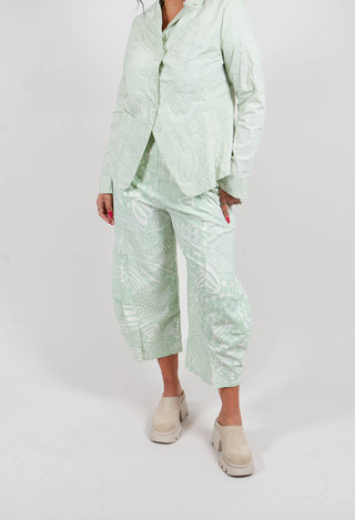 Pull On Balloon Trousers in Lime Print - 3440109
