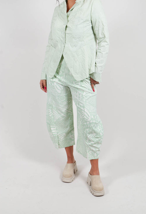 Pull On Balloon Trousers in Lime Print - 3440109