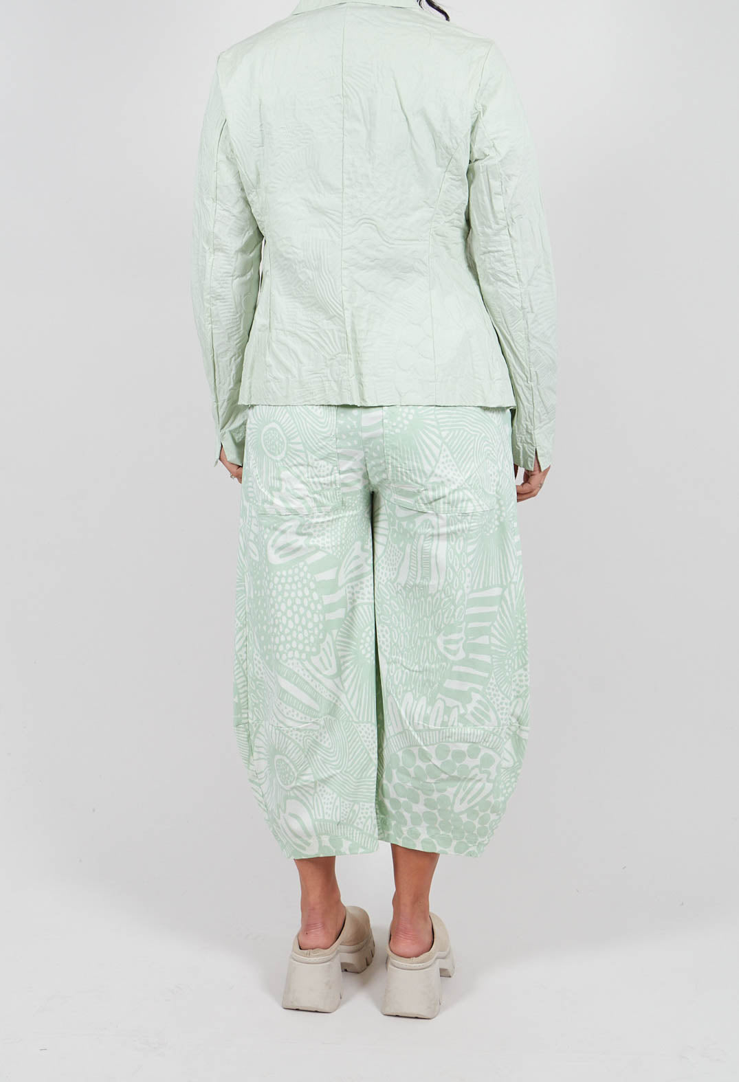 Pull On Balloon Trousers in Lime Print - 3440109