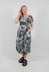 Short Sleeve Dress in Black Print - 3440910