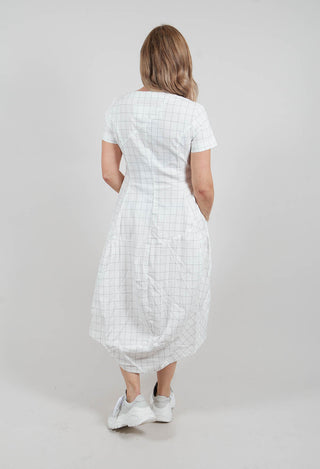 Short Sleeve Dress in Off White Check - 3440910