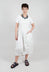 Short Sleeve Dress in Off White Check - 3440910