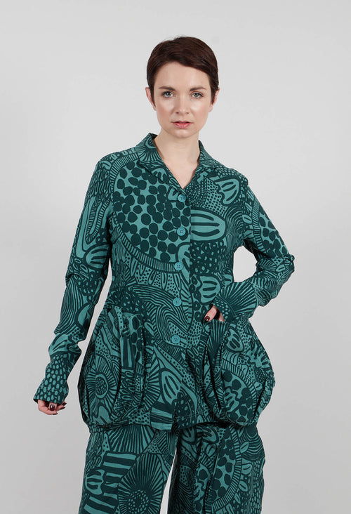 Jacket with Patch Pockets in Tree Print - 3441111