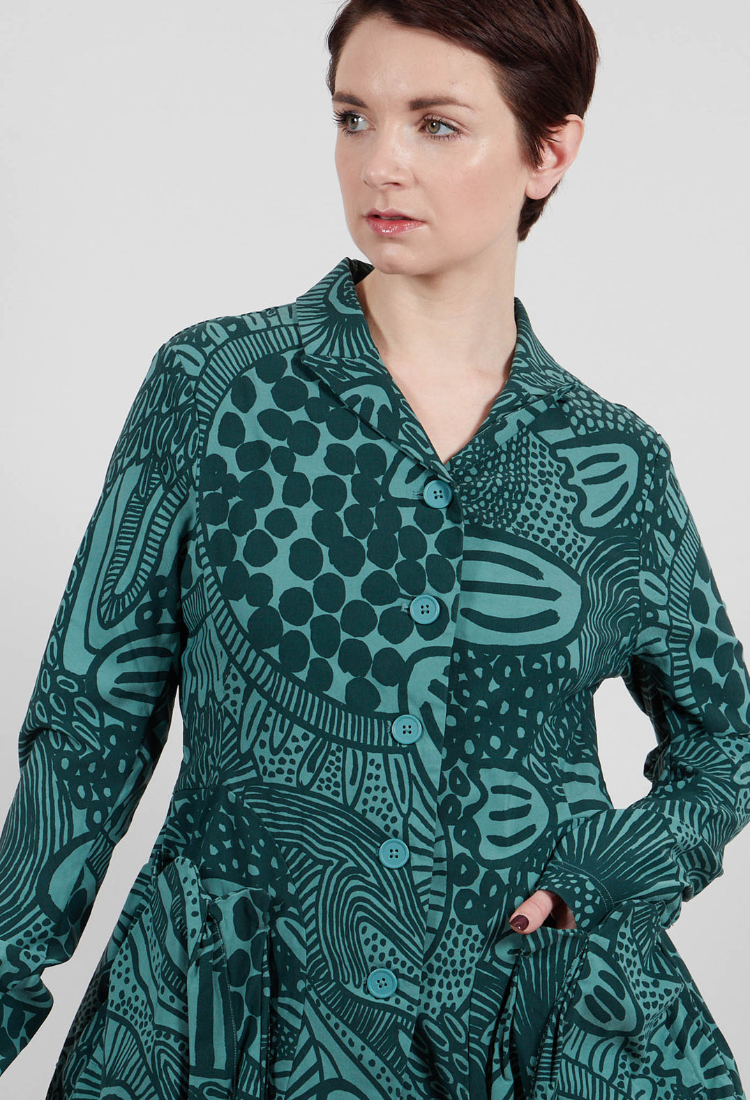 Jacket with Patch Pockets in Tree Print - 3441111