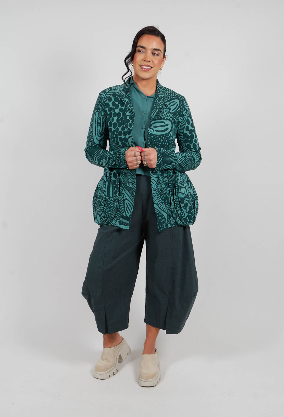 Jacket with Patch Pockets in Tree Print - 3441111