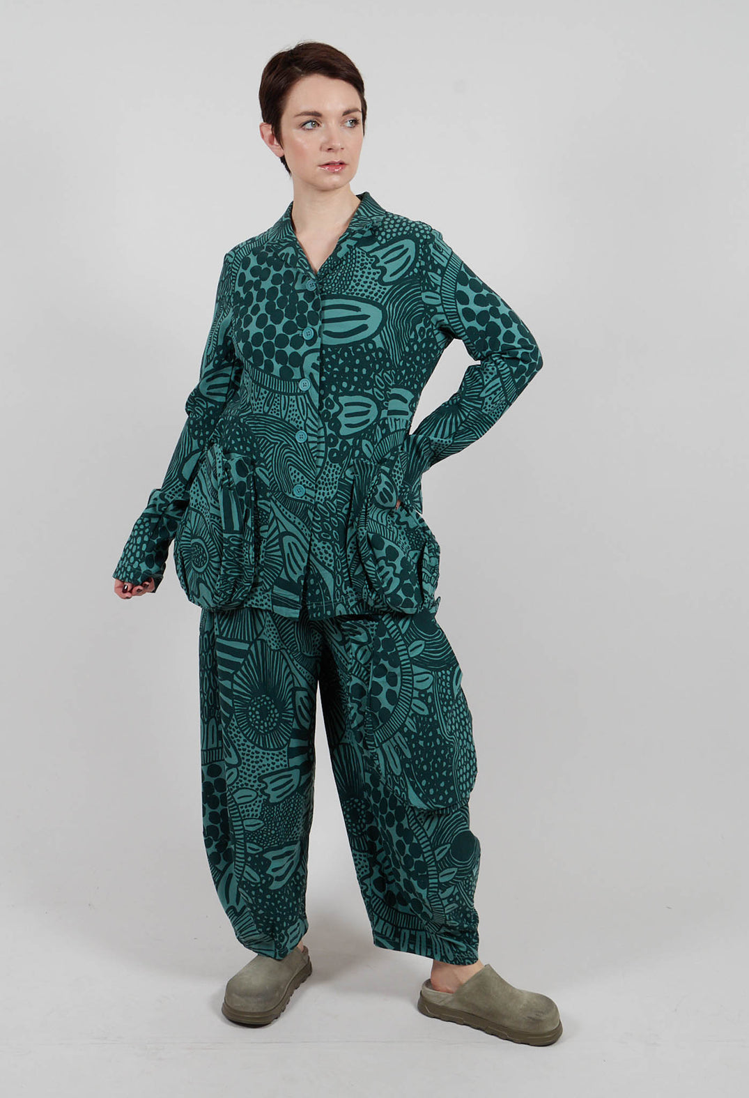 Jacket with Patch Pockets in Tree Print - 3441111