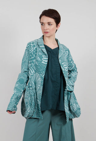 Jacket with Patch Pockets in Grass Print - 3441111