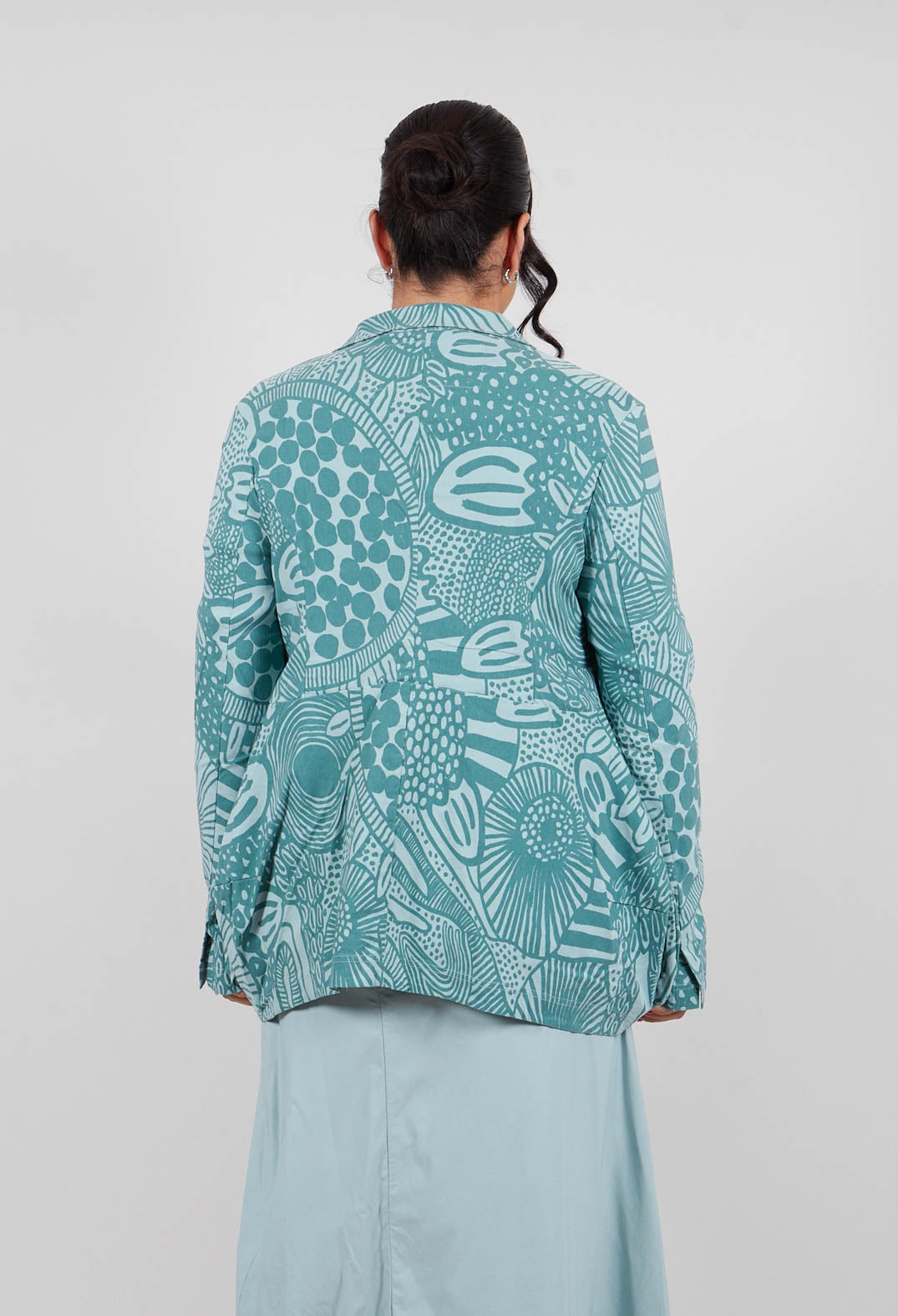 Jacket with Patch Pockets in Grass Print - 3441111