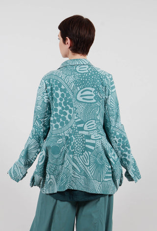 Jacket with Patch Pockets in Grass Print - 3441111