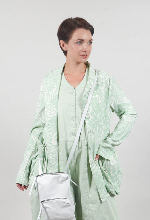 Jacket with Patch Pockets in Lime Print - 3441111