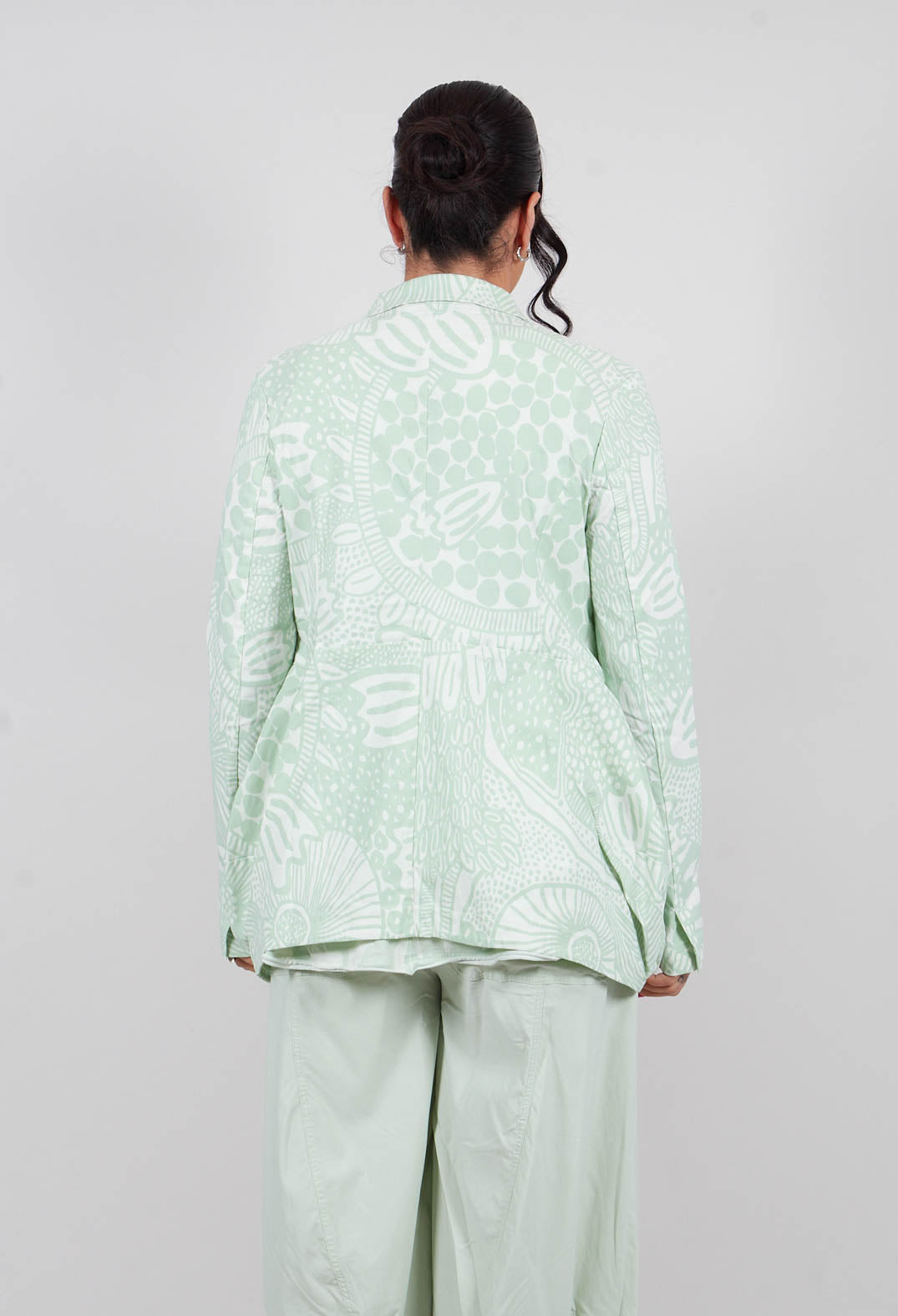 Jacket with Patch Pockets in Lime Print - 3441111