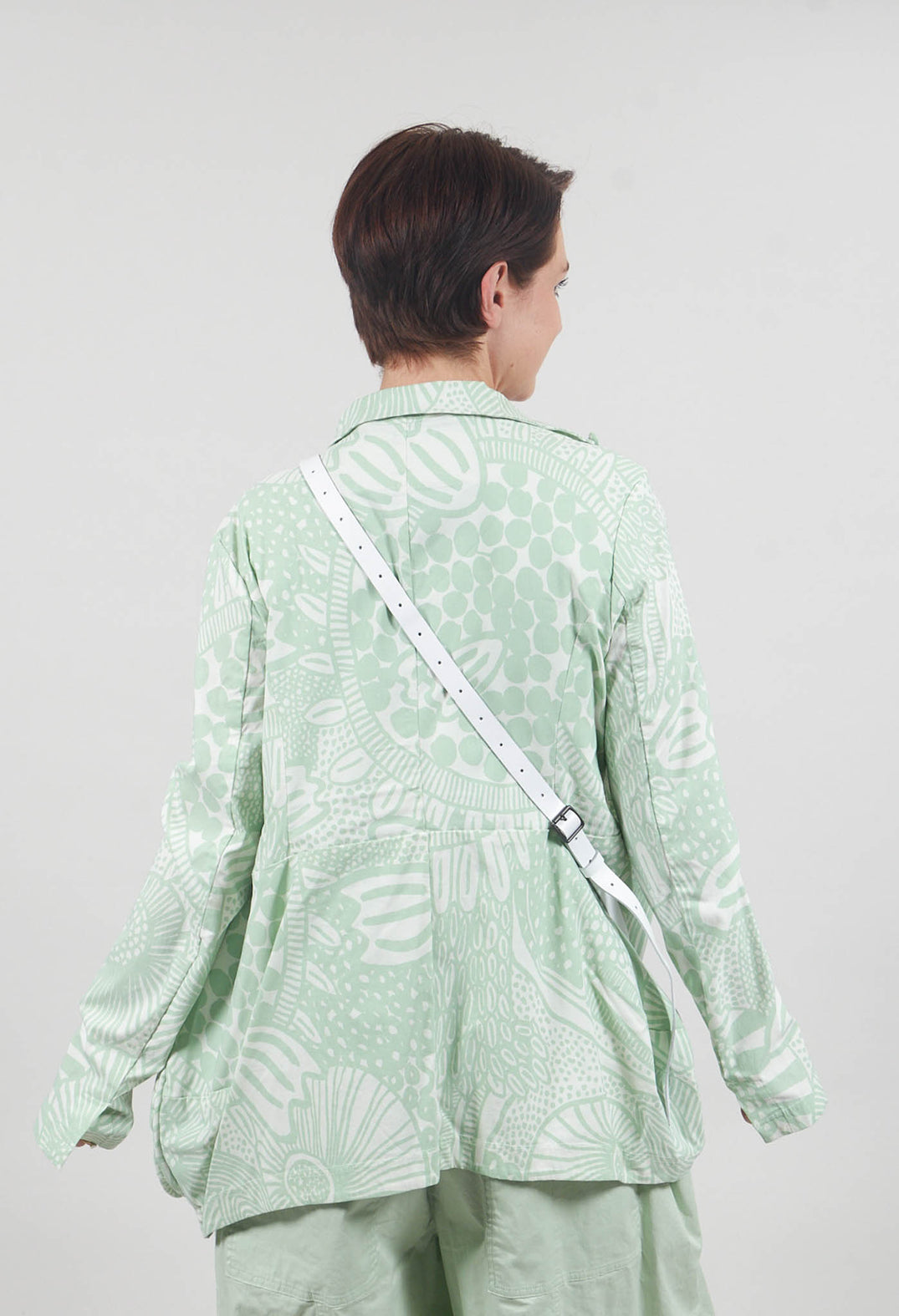 Jacket with Patch Pockets in Lime Print - 3441111