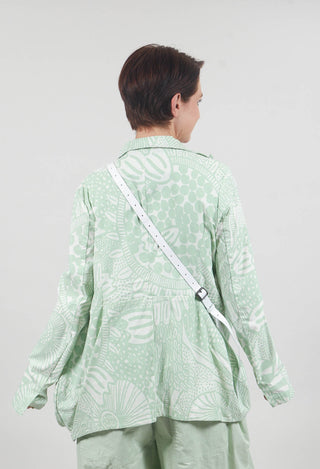Jacket with Patch Pockets in Lime Print - 3441111